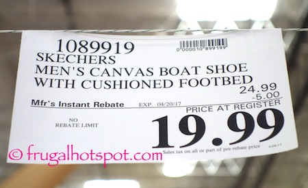 Costco Price | Skechers Men's Canvas Boat Shoes
