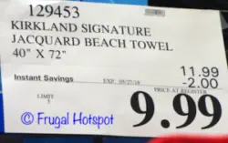 Kirkland Signature Jacquard Beach Towel | Costco Sale Price
