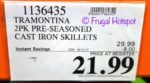Tramontina Pre-Seasoned Cast Iron Skillets | Costco Price