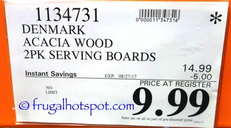 Denmark Acacia Wood Serving Boards 2-Pack Costco Sale Price
