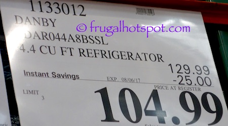 Danby Designer Contemporary Classic 4.4 Cu Ft Compact Refrigerator | Costco Sale Price