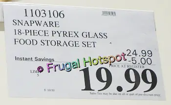Snapware Glass Food Storage Set 18 pc | Costco Sale Price