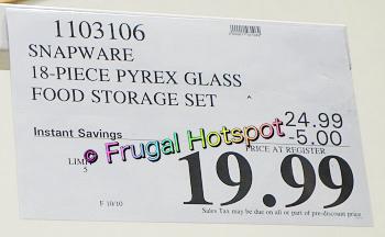 Snapware Pure Pyrex 18-Piece Glass Food Storage Set, Clear - Matthews  Auctioneers