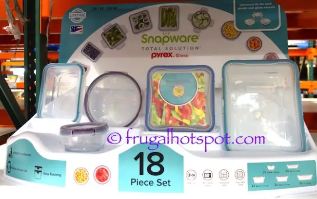 Snapware 18-Piece Glass Food Storage Set at Costco