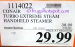 Costco Sale Price: Conair Turbo Extreme Steam Handheld Fabric Steamer