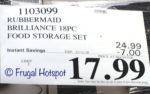 Costco Sale Price: Rubbermaid Brilliance 18-Piece Food Storage Set Costco Sale Price: Rubbermaid Brilliance 18-Piece Food Storage Set