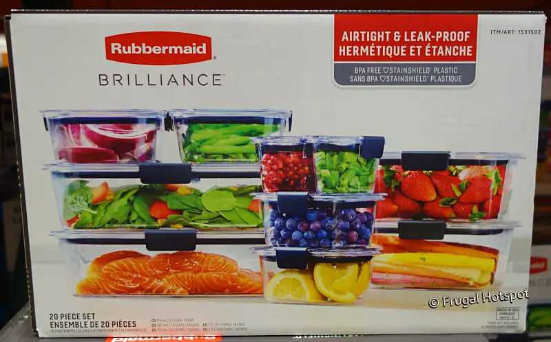 Rubbermaid Brilliance Food Storage Containers 20 Piece Set | Costco