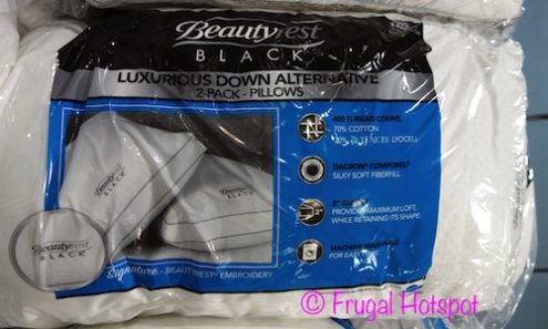 Beautyrest Black Down Alternative Pillows 2-Pack King Size at Costco
