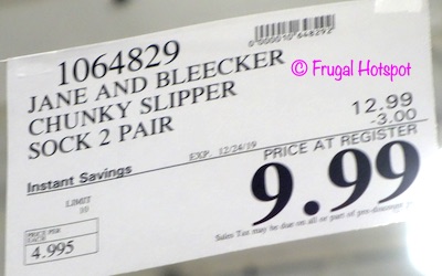 Jane and Bleecker Slipper Socks 2-Pair Costco Sale Price