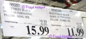 Costco Price: Beautyrest Black Down Alternative Pillows 2-Pack