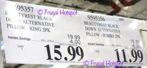 Costco Sale Beautyrest Black Down Alternative Pillows 2 Pack