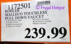 Costco Price: Kohler Malleco Touchless Pull Down Faucet