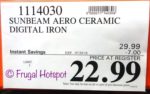 Costco price: Sunbeam Aero Ceramic Digital Iron 