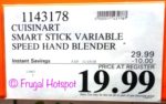 Costco Sale Price: Cuisinart Smart Stick Variable Speed Hand Blender