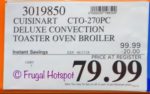 Costco Price: Cuisinart Deluxe Digital Convection Toaster Oven Broiler