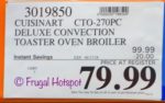 Costco Price: Cuisinart Deluxe Digital Convection Toaster Oven Broiler Costco Price: Cuisinart Deluxe Digital Convection Toaster Oven Broiler