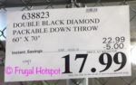 Costco Sale Price: Double Black Diamond Packable Down Throw