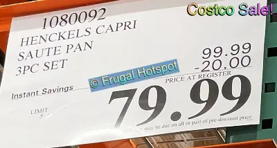 Henckels Capri Granitium 3-Piece Non-Stick Skillet Set | Costco Sale Price | Item 1080092