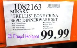 Costco Price: Mikasa Trellis 36-Pc Bone China