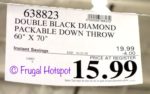 Costco Sale Price: Double Black Diamond Packable Down Throw