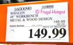 Whalen Metal Wood Workbench Costco sale price