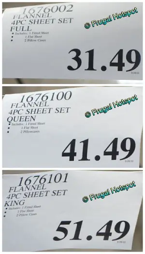 Portugal Flannel Sheets full or queen or king | Costco Price
