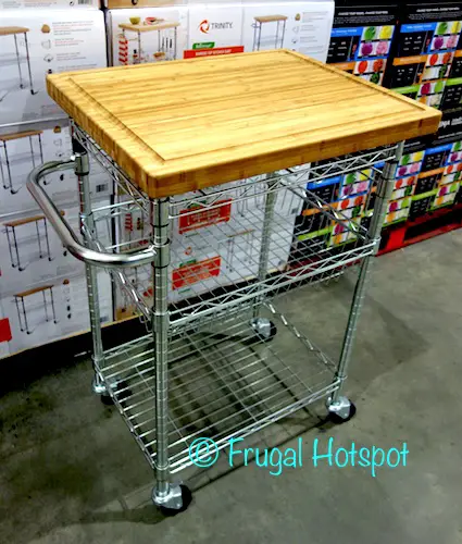 Trinity Bamboo Top Kitchen Cart | Costco Display Trinity Bamboo Top Kitchen Cart | Costco Display