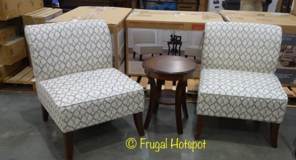 Avenue Six 3-Piece Fabric Chair + Table Set at Costco