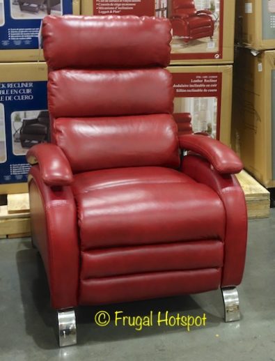 Barcalounger Red Leather Pushback Recliner at Costco