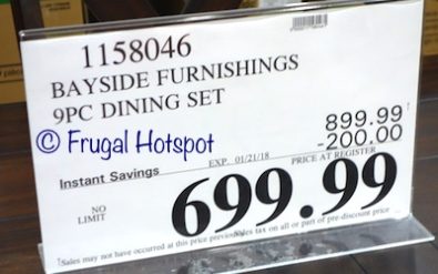 Costco Sale Price: Bayside Furnishings 9-Piece Dining Set