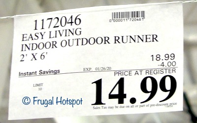 Easy Living Indoor Outdoor Runner 2x6 Costco Sale Price