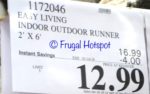 Costco Sale Price: Easy Living Indoor Outdoor Runner 2'x6'