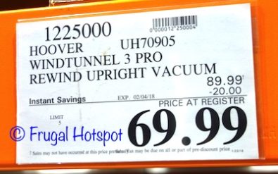 Costco Sale Price: Hoover Windtunnel 3 Pro Upright Vacuum 