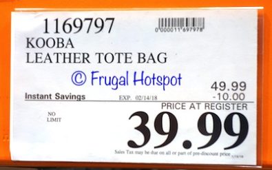 Costco Sale Price: Kooba Leather Tote