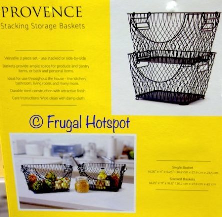 Mesa Provence Stacking Storage Baskets Set of 2 at Costco