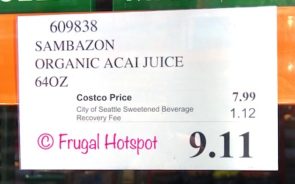 Costco Price: Sambazon Organic Acai Juice
