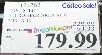 Soft Step Microfiber Shag Rug 7'10 x 10' | Costco Sale Price