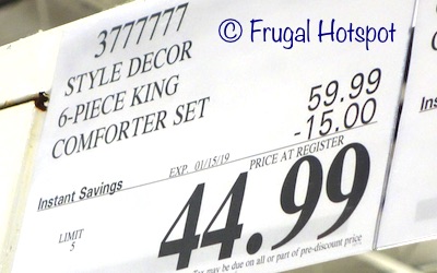 Style Decor Microfiber Comforter 6-Piece Set King Costco Sale Price