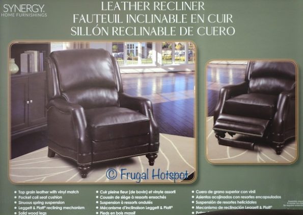 Synergy Home Furnishings Leather Recliner at Costco