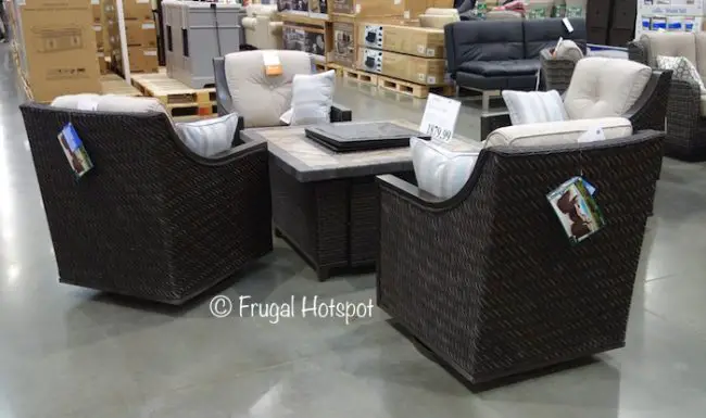 Agio Cordova 5-Piece Fireplace Chat Set at Costco