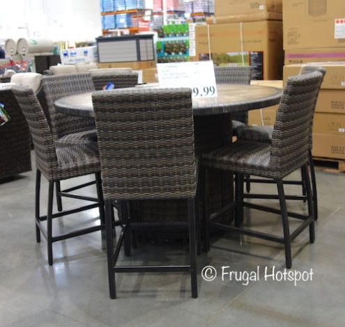 Agio Eastport 7-Piece High Dining Set with Fire Table at Costco