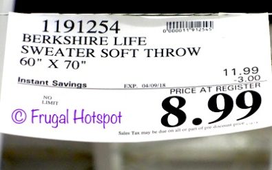 Costco Sale Price: Berkshire Life Sweater Soft Throw