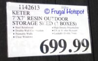 Costco Price: Keter 7' x 7' Resin Outdoor Storage Shed