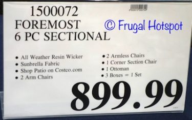 Costco Price: Foremost Melrose 6-Piece Woven Seating Set