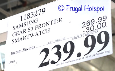 Costco Price: Samsung Gear S3 Frontier Smartwatch 