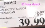 Costco Price: Sensible Eco Living 47L/12.4 Gallon Motion Sensor Trash Can