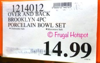 Costco Price: overandback Brooklyn 4-Piece Porcelain Serving Bowl Set