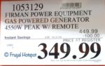 Firman Gas Powered Generator Costco Sale Price