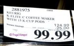 Keurig K-Elite C Single Serve Coffee Maker Costco Sale Price