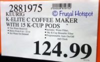 Costco price: Keurig K-Elite C Single Serve Coffee Maker